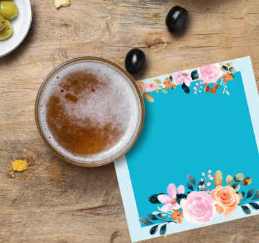 Posavasos de acuarela de flores - TenVinilo