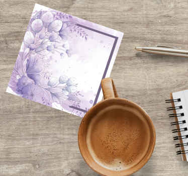 Posavasos de flores de diseño púrpura original - TenVinilo