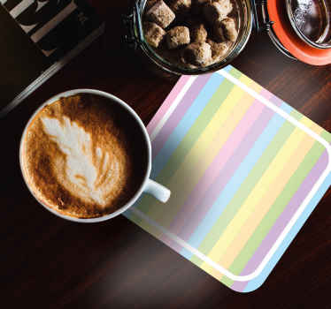 Moderní vinylový podtácek s barevným pruhovaným designem - TenStickers