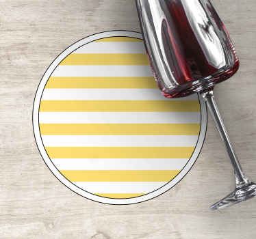 Suporturi pahare cu model dungi galbene - TenStickers