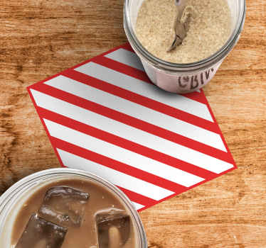 Posavasos navideño Diseño de rayas diagonales - TenVinilo