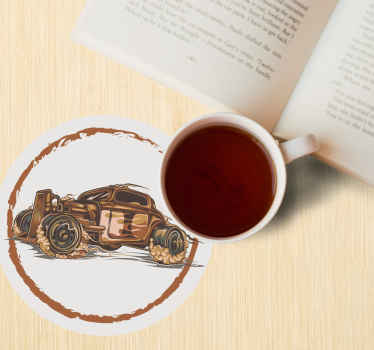 Ornamentální malované auto vintage dráha - TenStickers