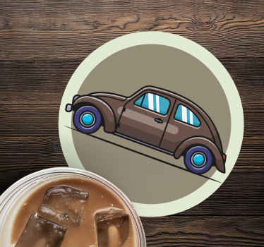 Bille tegneserie bil vintage coaster - TenStickers