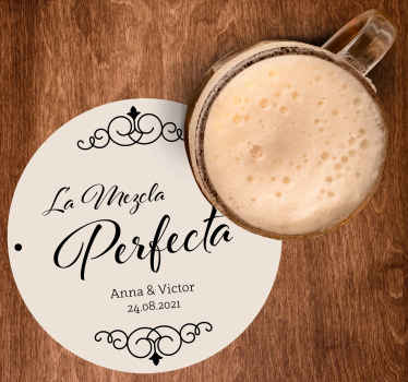 Posavasos boda La mezcla perfecta - TenVinilo