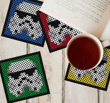 Colourful robot face geek coasters - TenStickers
