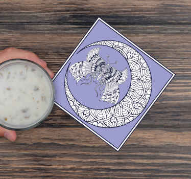 Mariposa mandala luna posavasos de mariposas - TenVinilo