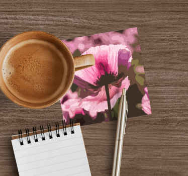 Rožinės aguonos ant lauko modernus padėkliukas - „Tenstickers“