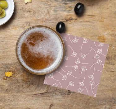 Untersetzer mit floralen linienkunst-motiven - TenStickers