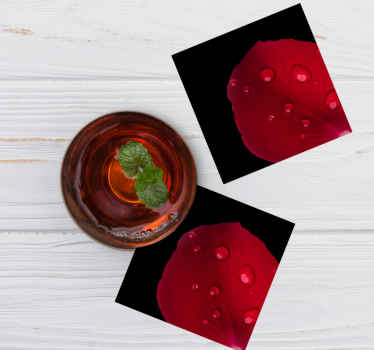 Dewy rose petal texture coasters - TenStickers