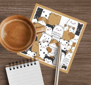 Untersetzer modern Erstaunliche nahtlose süße hunde - TenStickers