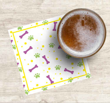 Színes kutya mancsok és csontok modern alátét - TenStickers