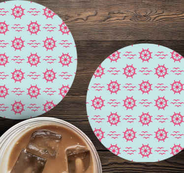 Nautička kormila na uzorku chevrona više podmetača - TenStickers