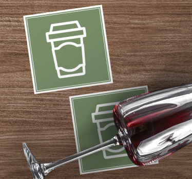 환상적인 커피 컵 픽토그램 현대 코스터 - TenStickers