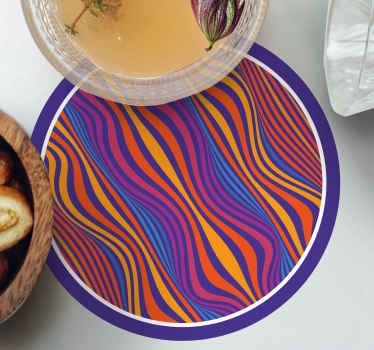 Psychedelic groovy lines modern coaster - TenStickers