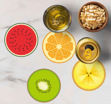 Skiver tropisk frukt sett underlag moderne - Tenstickers