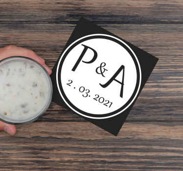 Bryder sig om initialer med date bryllup -rutschebane - TenStickers