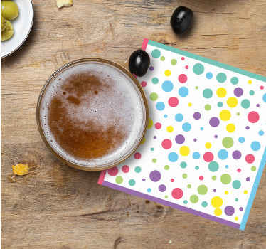 Bases para copos modernas Padrão de bolinhas coloridas - TenStickers