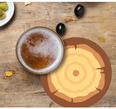 Bases para copos de texturas Tronco de madeira marrom - TenStickers