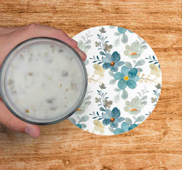 Posavasos de flores vintage acuarela - TenVinilo