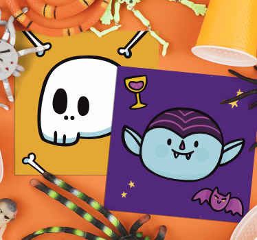Monstre glad halloween drikke coaster - TenStickers