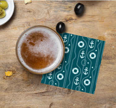 Manto náutico e âncora mais bases para copos - TenStickers