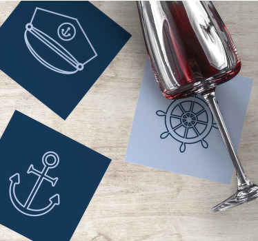Námořní symboly dlaždice více tácky - TenStickers