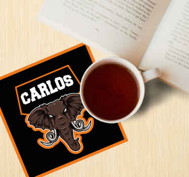 Posavasos personalizable Diseño de elefante - TenVinilo