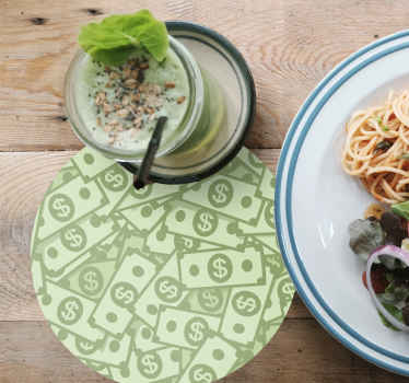 Posavasos moderno Billetes de un dólar en todo el patrón - TenVinilo