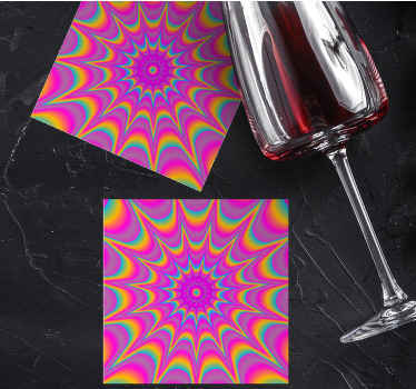 Dessous de verre vintage Star rétro optique psychédélique - TenStickers