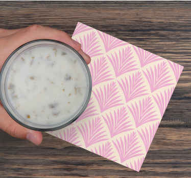 Pastel pink palm retro pattern vintage coaster - TenStickers