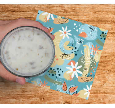 Dessous de verre vintage Abstrait floral plat - TenStickers