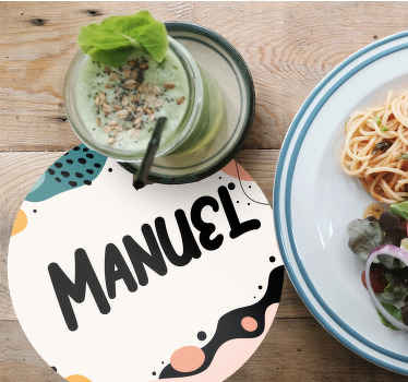 Delicate abstract waves personalised coasters - TenStickers