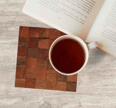 Wooden texture of brown wood planks coaster - TenStickers