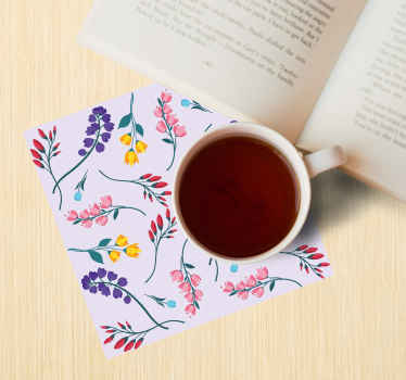 Posavasos moderno Jardín minimalista flores botánicas - TenVinilo