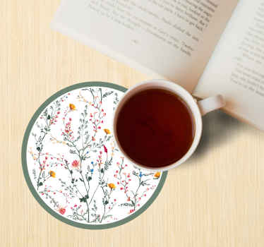 Sottobicchiere  personalizzato moderno Fiori da giardino sottili  - TenStickers