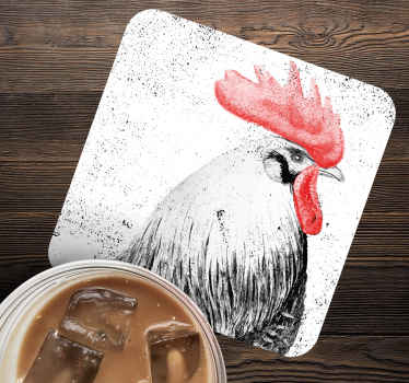 čierny a červený kohút vinobranie tácka - Tenstickers