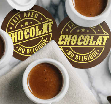 Dessous de verre Fait avec du chocolat belge - TenStickers