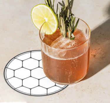 Tegel onderzetter wit zeshoekig - TenStickers