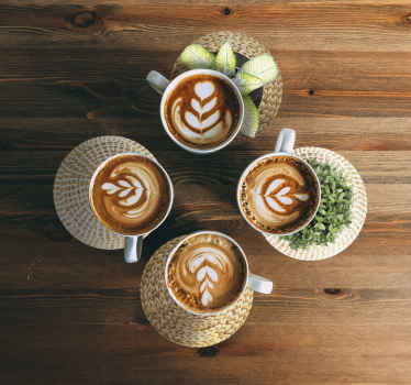 Planten rieten onderzetters - TenStickers