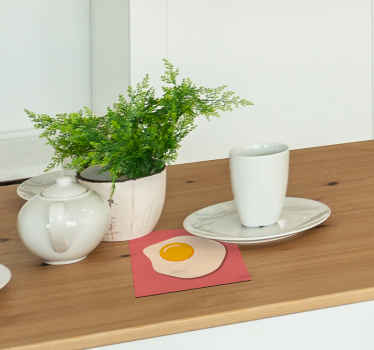 Spiegelei Onderzetter rechthoekig - TenStickers