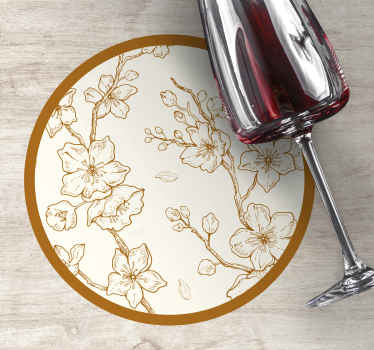 Posavasos moderno Flor de crema flor de sakura - TenVinilo