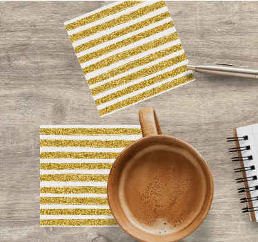 Posavasos navideño Rayas doradas - TenVinilo