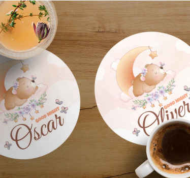 Isim altlıkları olan çocuk için sevimli ayı - TenStickers