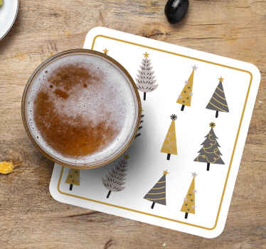 Træ mønster med ramme julebane - TenStickers