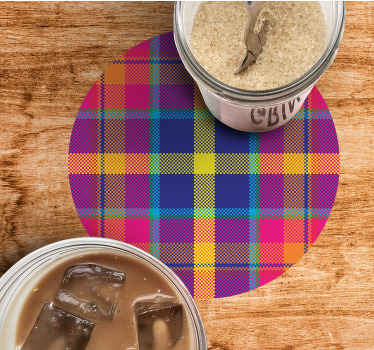 Posavasos vintage Patrón de cuadros de colores - TenVinilo