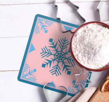 ροζ και μπλε νιφάδες χιονιού χριστουγεννιάτικο τουρνουά - TenStickers