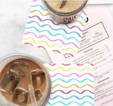 무지개 물결 무늬 빈티지 코스터 - TenStickers