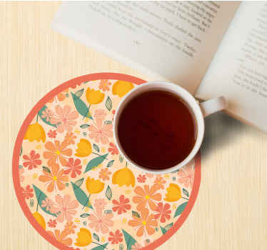 텍스처 효과 텀블러 꽃무늬 둥근 표면 - TenStickers