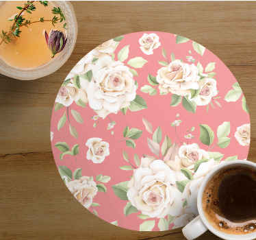 Vintage ροζ τριαντάφυλλα πάνω από το λευκό μοντέρνο τουρνουά - TenStickers