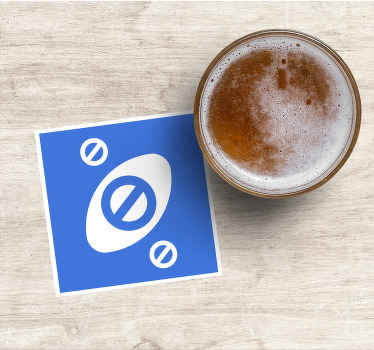 Uno card stop with blue color geek coasters - TenStickers